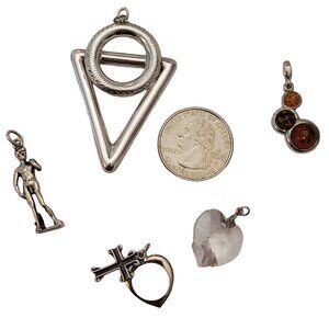 Lot of Sterling Silver Charms, Pendants E677